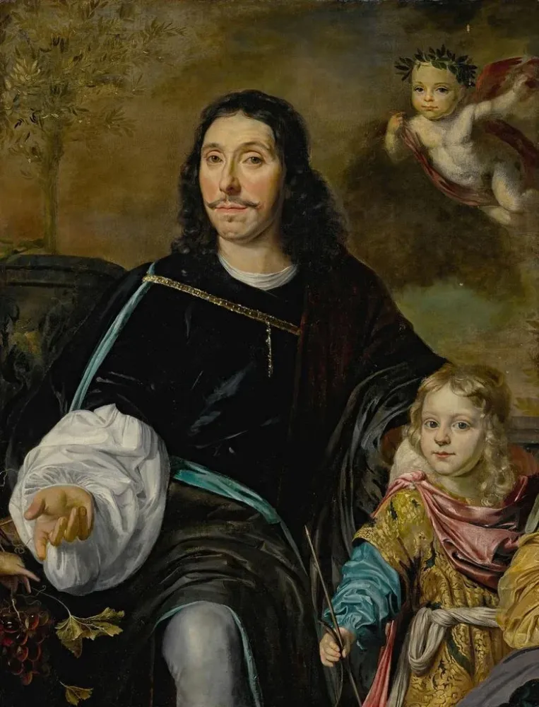 Gemälde Portrait eines Gentlemans und eines jungen Jungen - Abraham Lambertsz van den Tempel | Kunstdruck