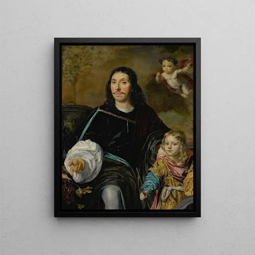 Gemälde Portrait eines Gentlemans und eines jungen Jungen - Abraham Lambertsz van den Tempel | Kunstdruck