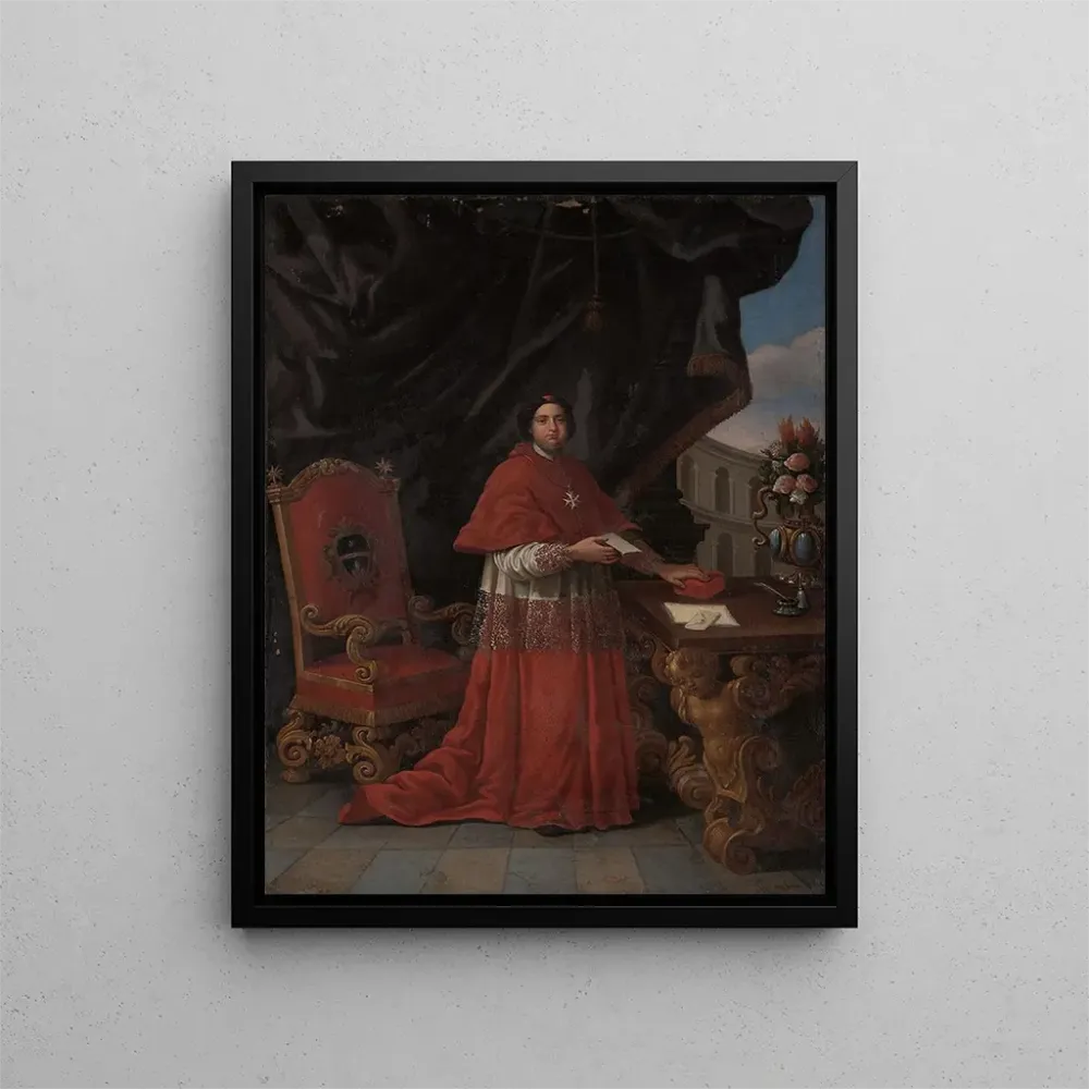 Gemälde Portrait eines Kardinals Ritter von Malta - Anonym | Kunstdruck