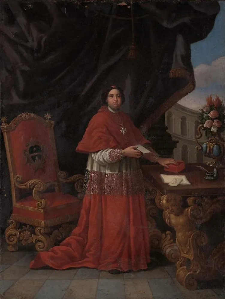 Gemälde Portrait eines Kardinals Ritter von Malta - Anonym | Kunstdruck