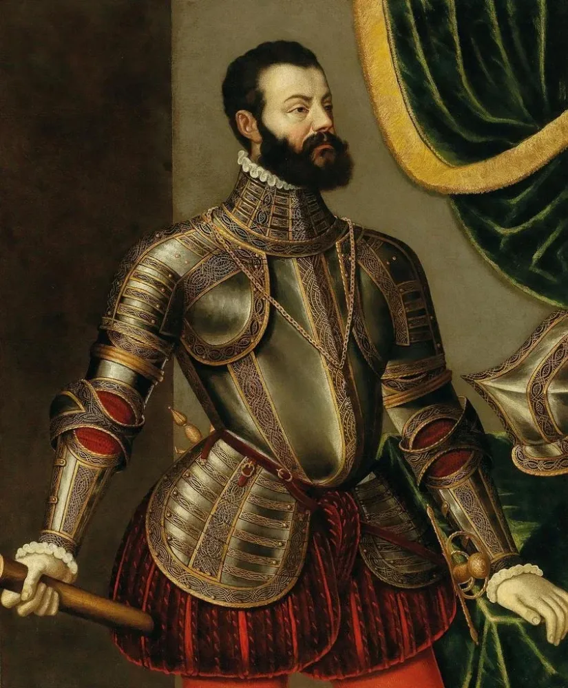 Gemälde Portrait eines Kommandanten Alfonso d'Avalos Marchese del Vasto - Agostino Galeazzi | Kunstdruck