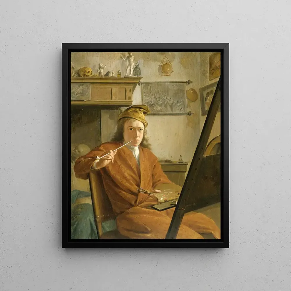 Gemälde Portrait eines Malers, vielleicht des Künstlers selbst - Aert Schouman | Kunstdruck