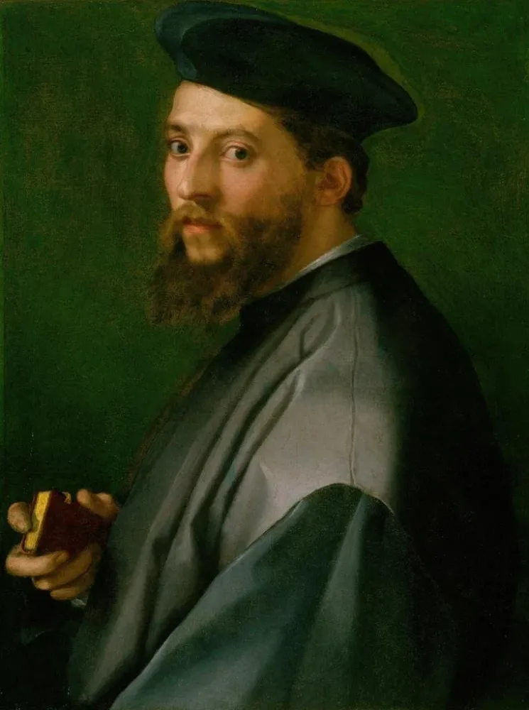 Gemälde Portrait eines Mannes - Andrea del Sarto | Kunstdruck