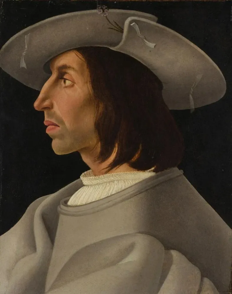 Gemälde Portrait eines Mannes im Profil - Anonym | Kunstdruck