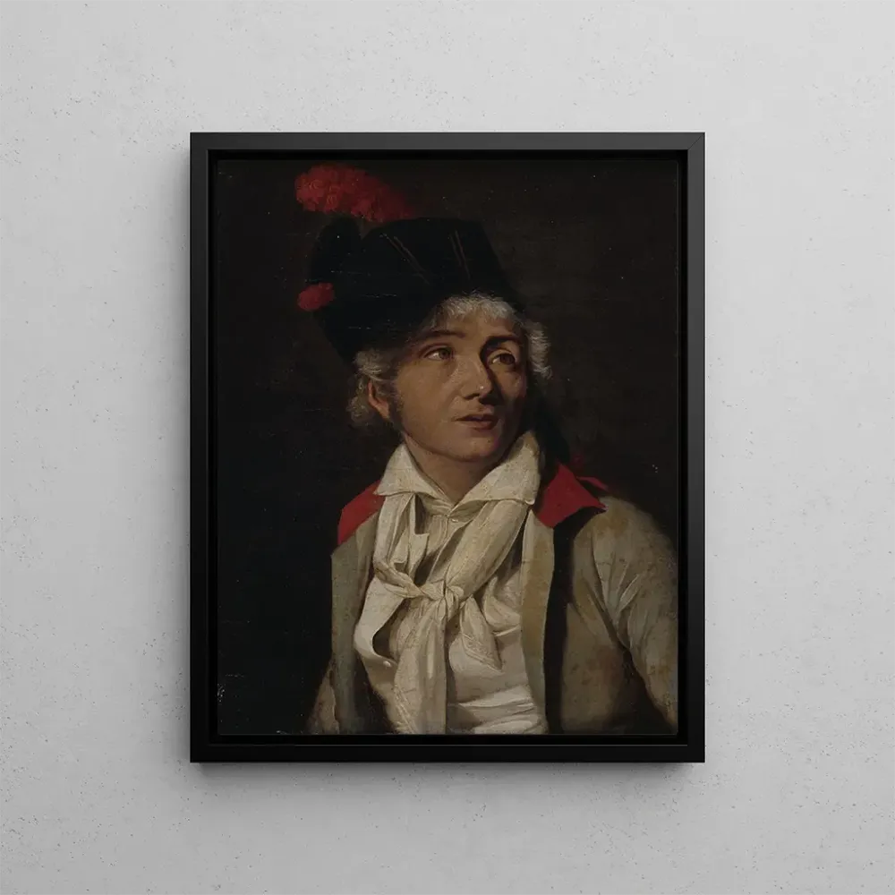 Gemälde Portrait eines Schauspielers weißer Jacke, rotem Kragen - Louis Léopold Boilly | Kunstdruck