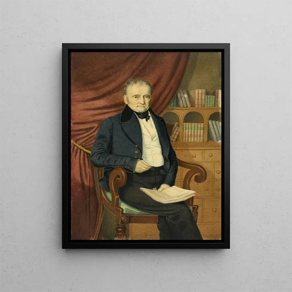 Gemälde Portrait eines sitzenden Mannes mit einer Zeitung - Adolphus H. . Wing