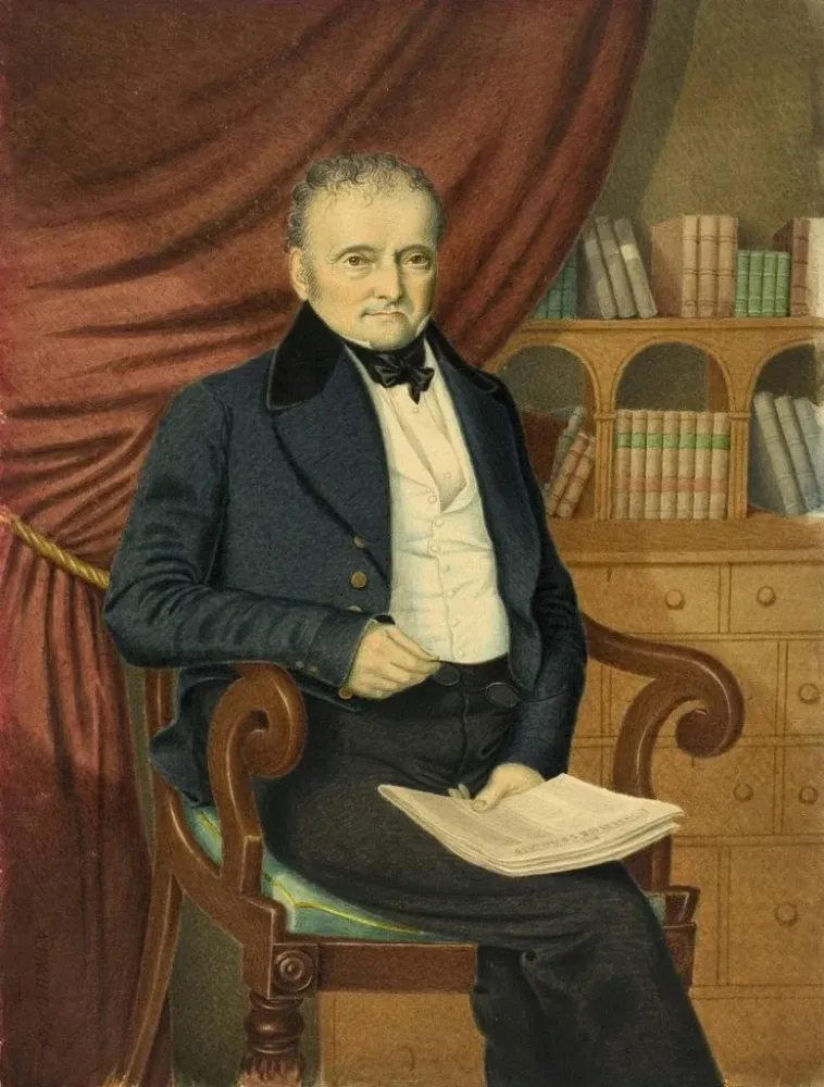 Gemälde Portrait eines sitzenden Mannes mit einer Zeitung - Adolphus H. . Wing