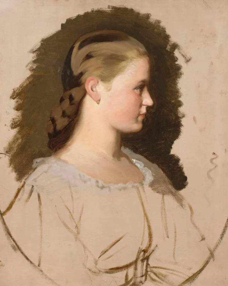 Gemälde Portrait de Klementyna Szembek née Dzieduszycka, croquis - Artur Grottger | Kunstdruck