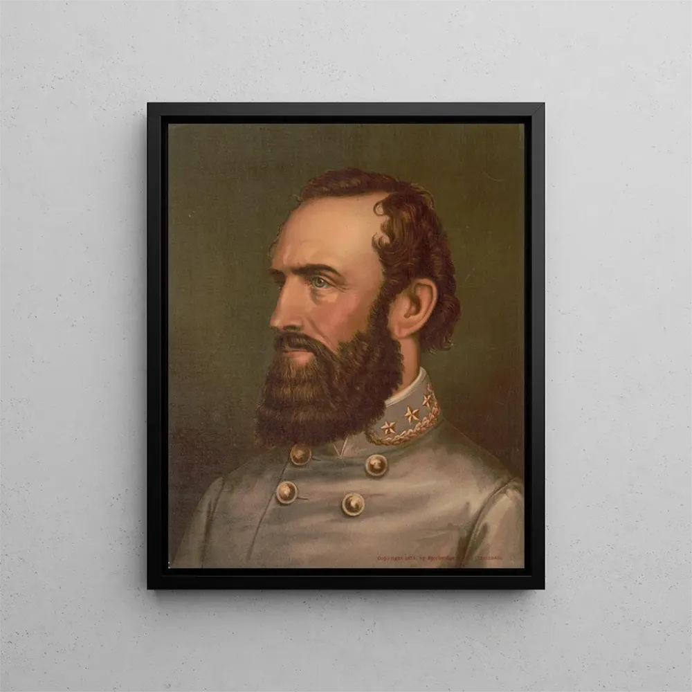 Gemälde Portrait im Profil von Stonewall Jackson Militäruniform - Strobridge Co Lith | Kunstdruck