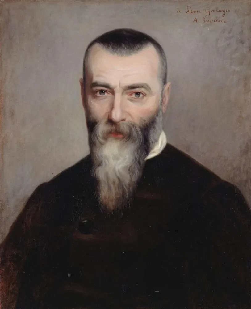 Gemälde Portrait von Alphonse Karr 1808-1890 Journalist und Schriftsteller - Amélie Burdin | Kunstdruck