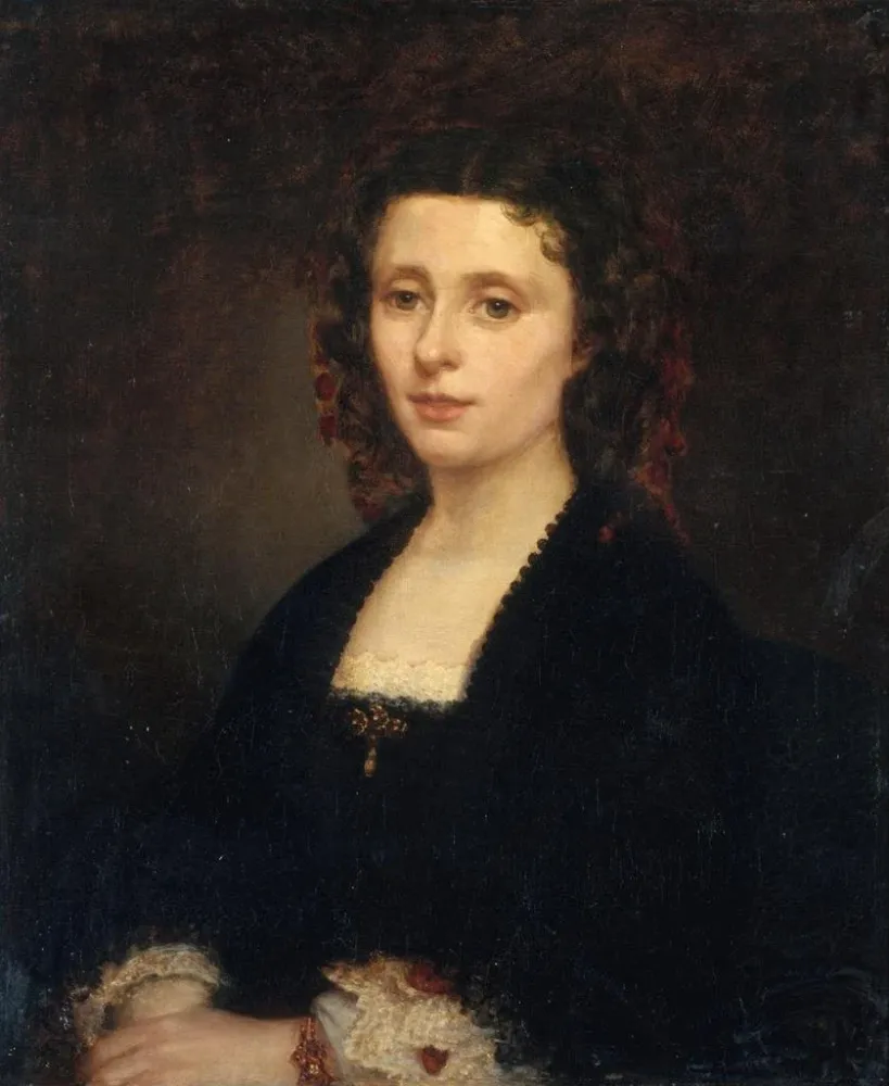 Gemälde Portrait von Athnas Mialaret 1826-1899 Ehefrau Michelet - Amandine Parrot | Kunstdruck