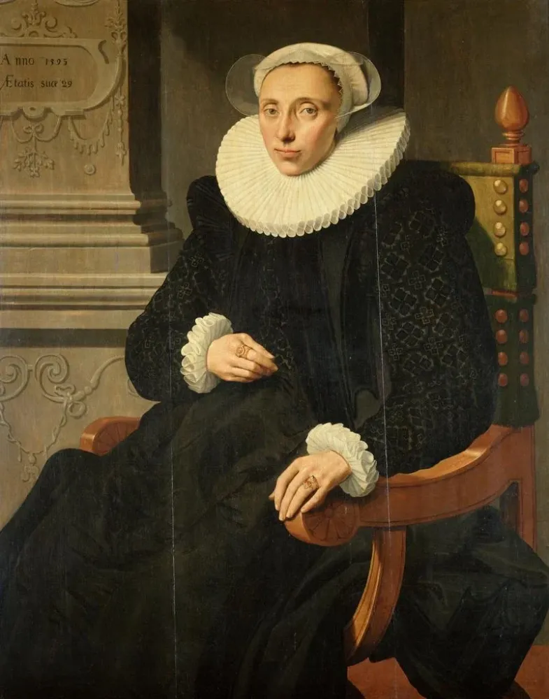 Gemälde Portrait von Elisabeth van Cronenburgh - Aert Pietersz | Kunstdruck