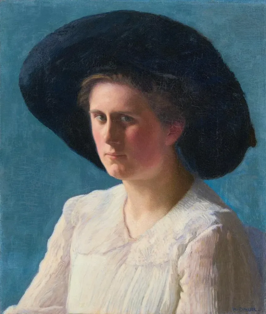 Gemälde Portrait von Esther Kern - Albert Hermann Daur | Kunstdruck