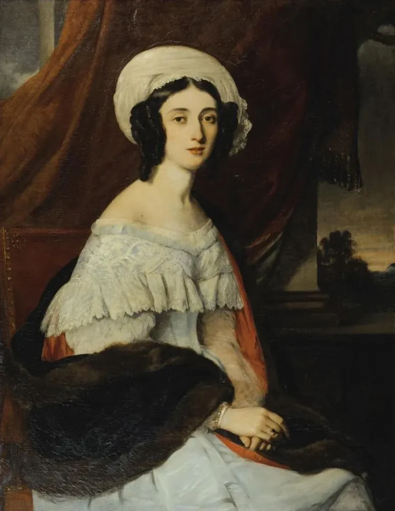 Gemälde Portrait von Eugénie Gabrielle Barbou des Courières Baronin Rivet - Alexandre Marie Colin | Kunstdruck