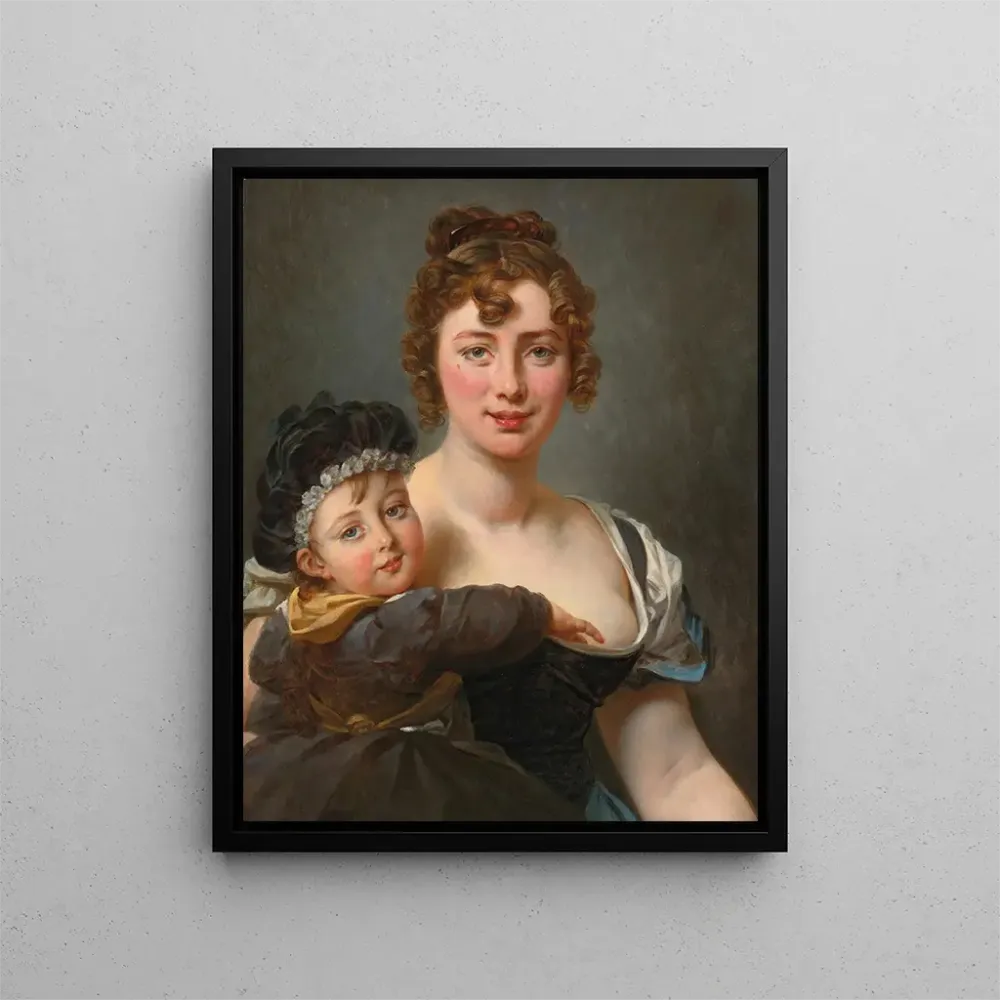 Gemälde Portrait von Françoise Simonnier und ihrer Tochter - Antoine-Jean Gros | Kunstdruck
