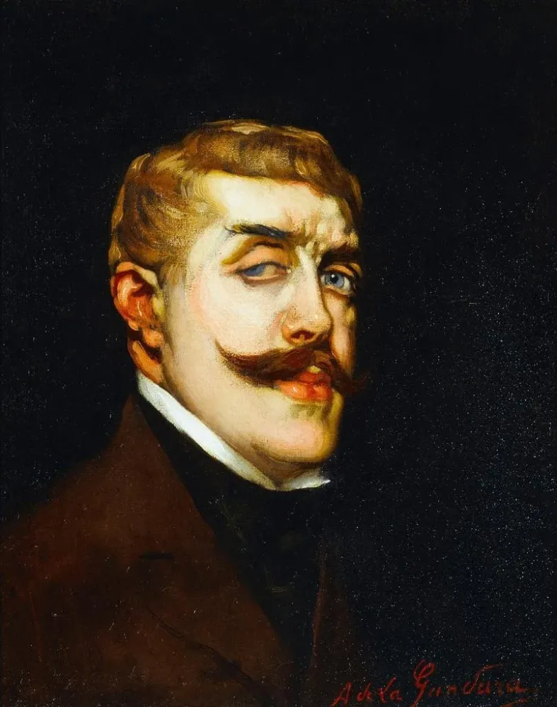 Gemälde Portrait von Jean Lorrain 1855-1906 Schriftsteller - Antonio de La Gandara | Kunstdruck