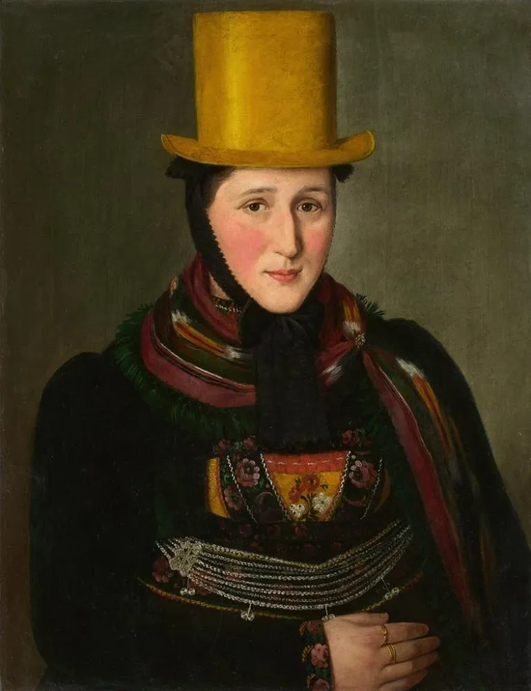 Gemälde Portrait von Katharina Werle geborene Rombach 1808 - 1863 - Lukas Kirner | Kunstdruck