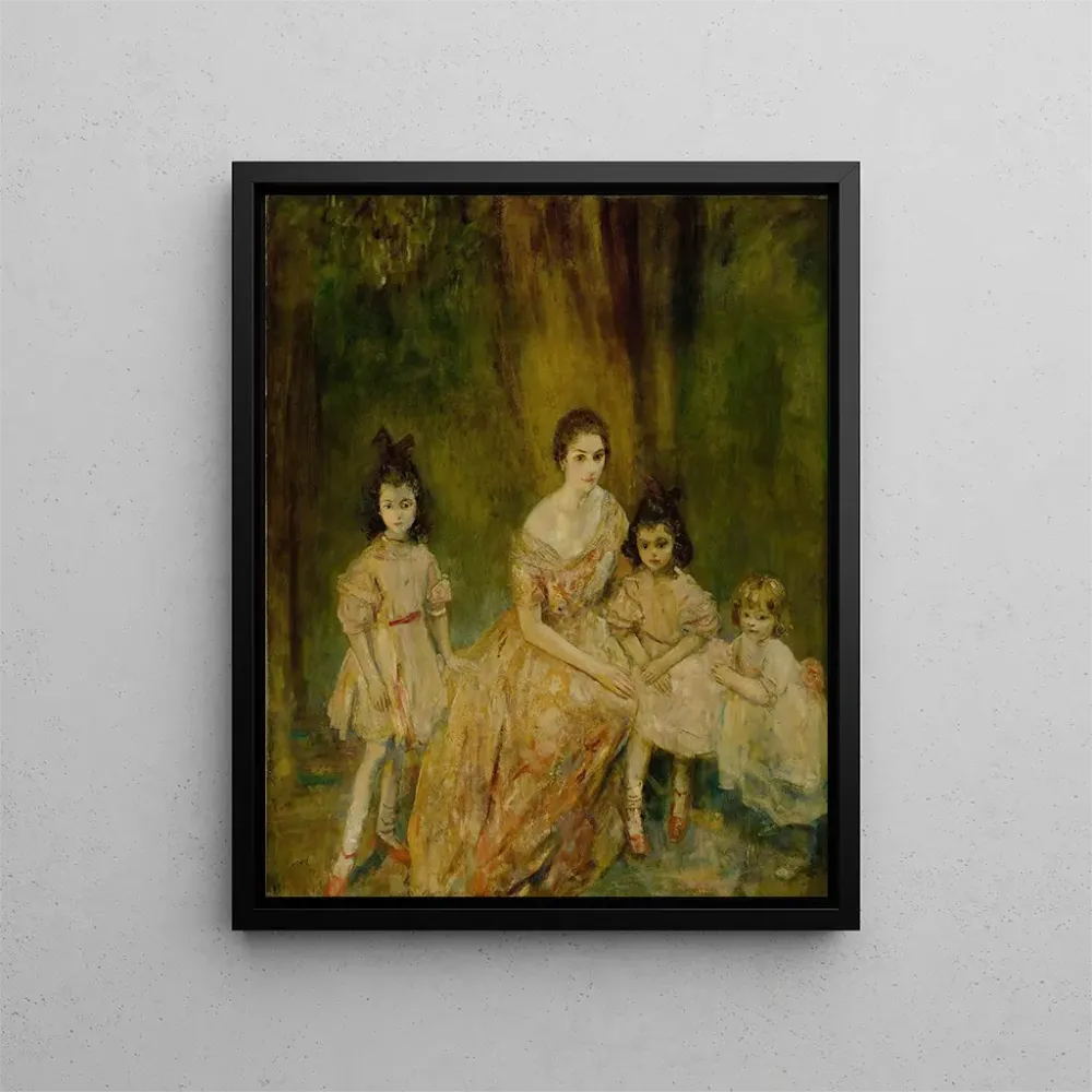 Gemälde Portrait von Madame Gandrillas und ihren Kindern Marie-Rose Carmen und Juana - Ambrose McEvoy | Kunstdruck