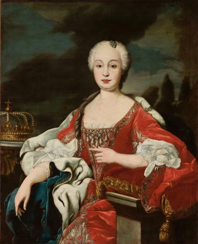 Gemälde Portrait von Maria Bárbara de Braganza, Königin von Spanien - Anonym | Kunstdruck