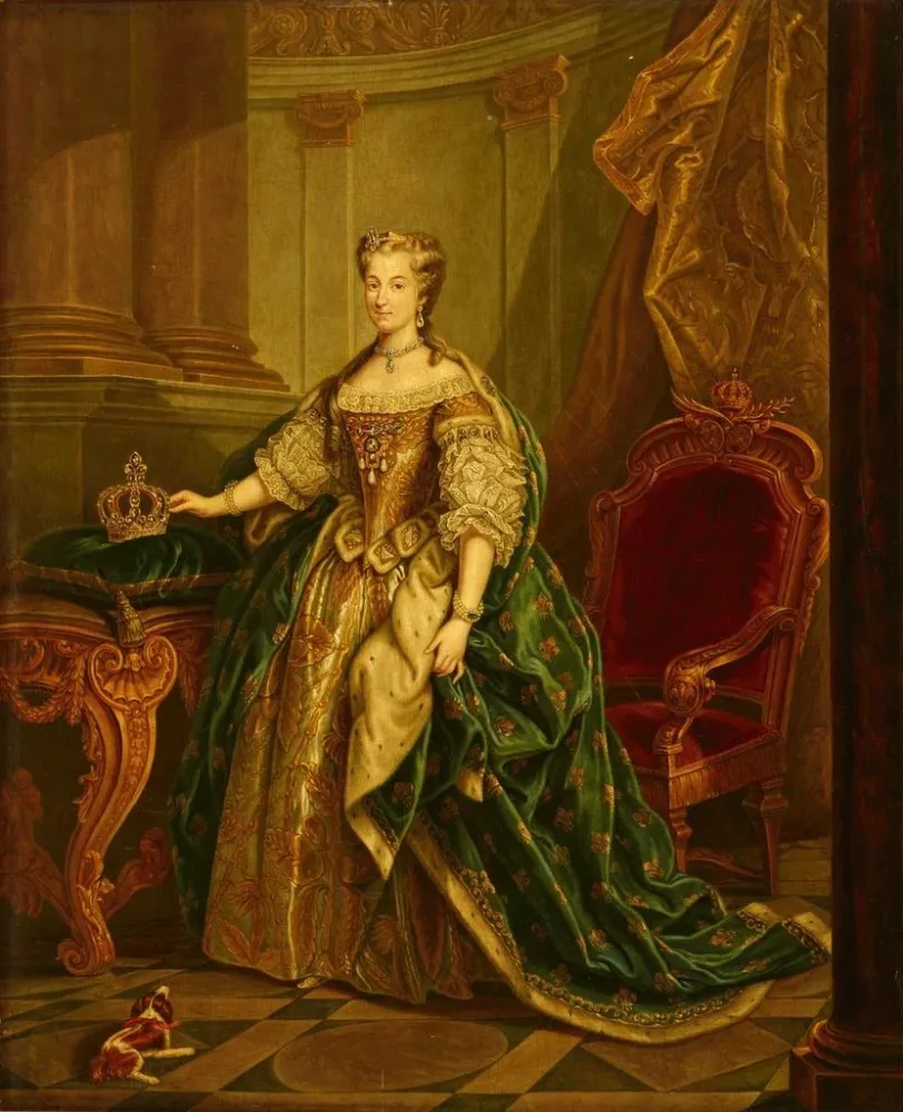 Gemälde Portrait von Maria Leszczynska - Nach Jean-Baptiste van Loo | Kunstdruck