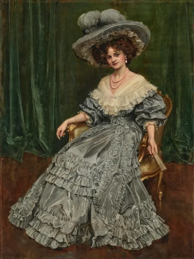 Gemälde Portrait von Miss Gertie Millar, später Countess Dudley - Albert Henry Collings | Kunstdruck