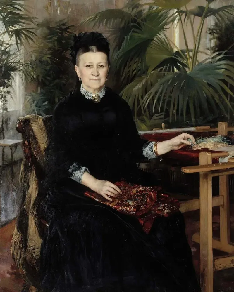 Gemälde Portrait von Mme Anna Sinebrychoff - Albert Edelfelt | Kunstdruck