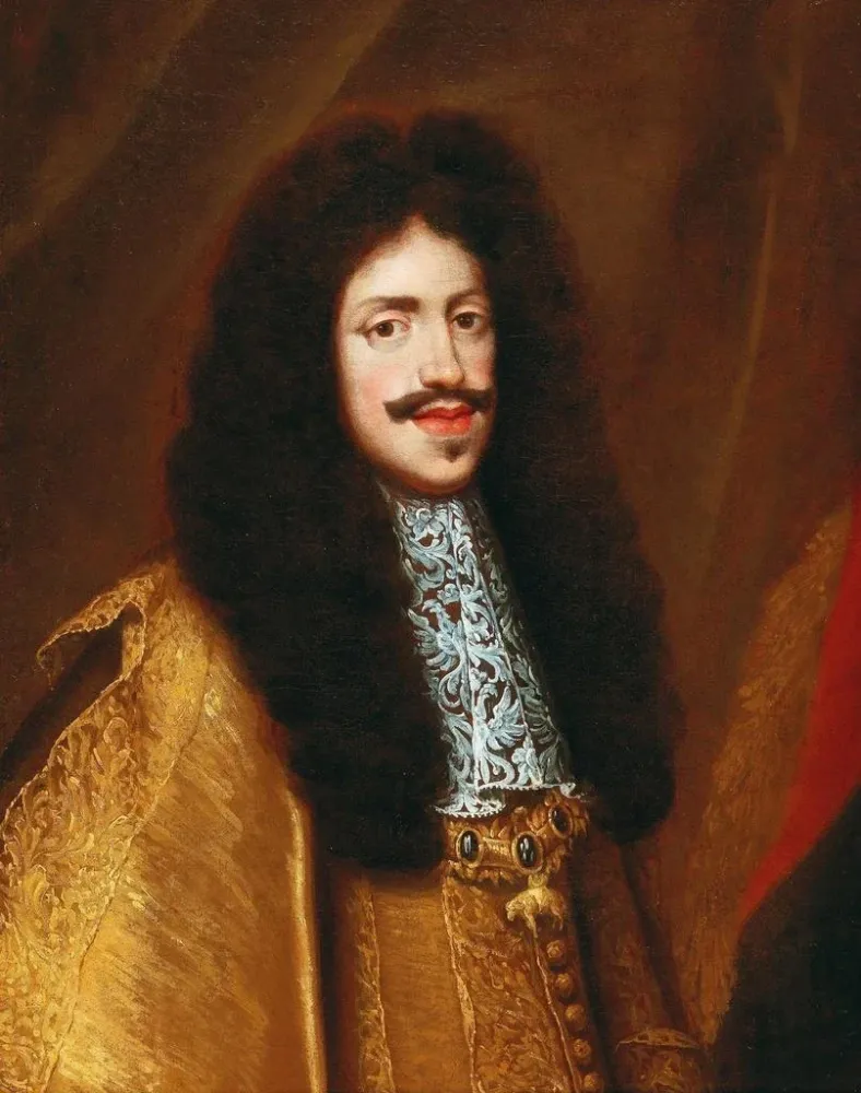 Gemälde Porträt des Kaisers Leopold I., junger Mann, mit dem Orden der Goldenen Vlies - Benjamin von Block | Kunstdruck