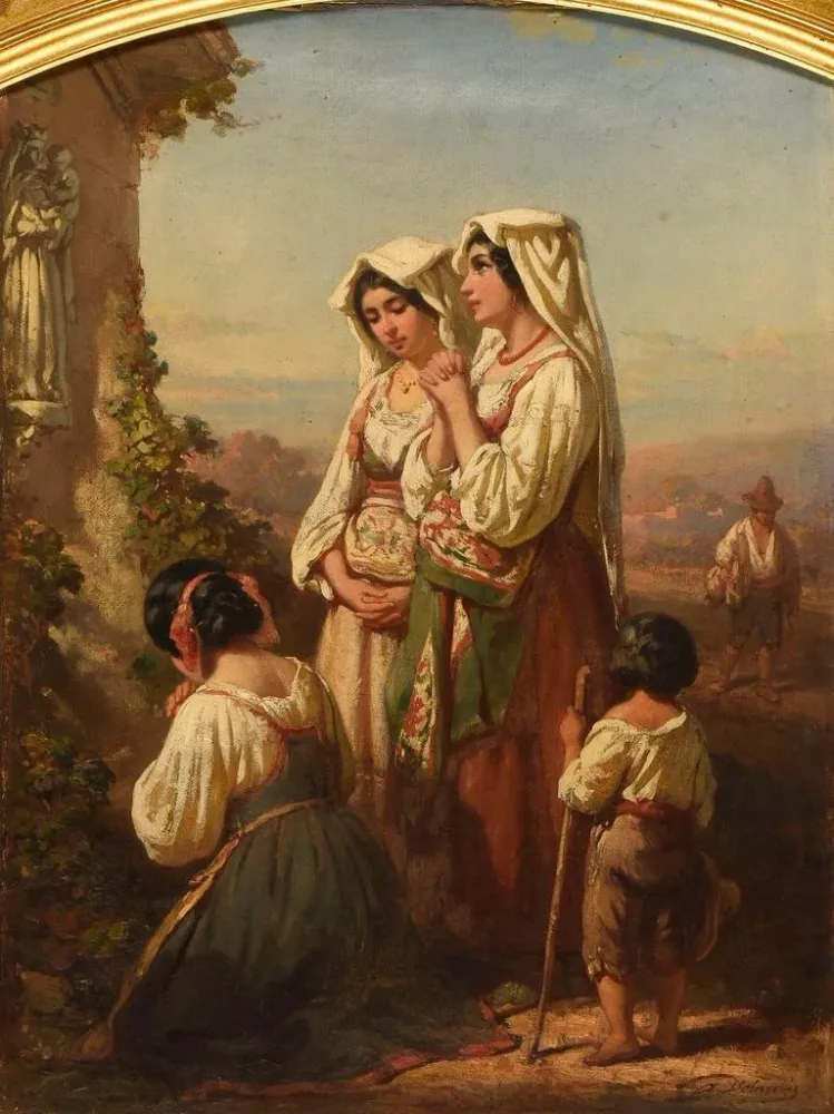 Gemälde Prières à la Madone - Auguste Delacroix | Kunstdruck