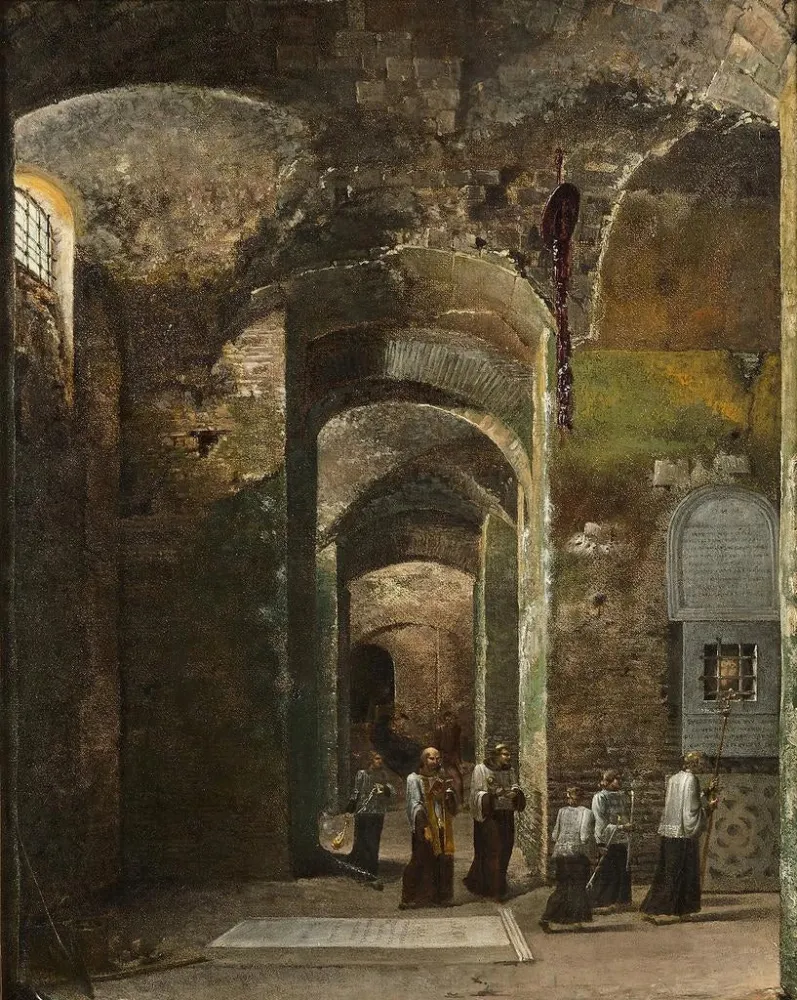 Gemälde Prozession der Krypta von San Martino ai Monti Rom - François Marius Granet | Kunstdruck