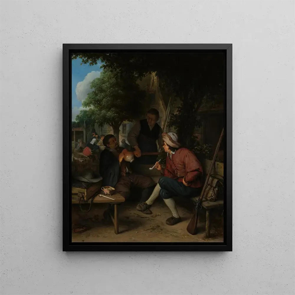 Gemälde Reisende beim Ausruhen - Adriaen van Ostade | Kunstdruck