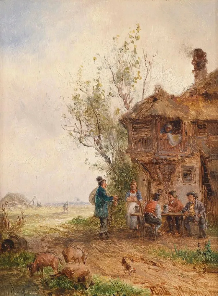 Gemälde Repos devant l'auberge - Anton Doll | Kunstdruck