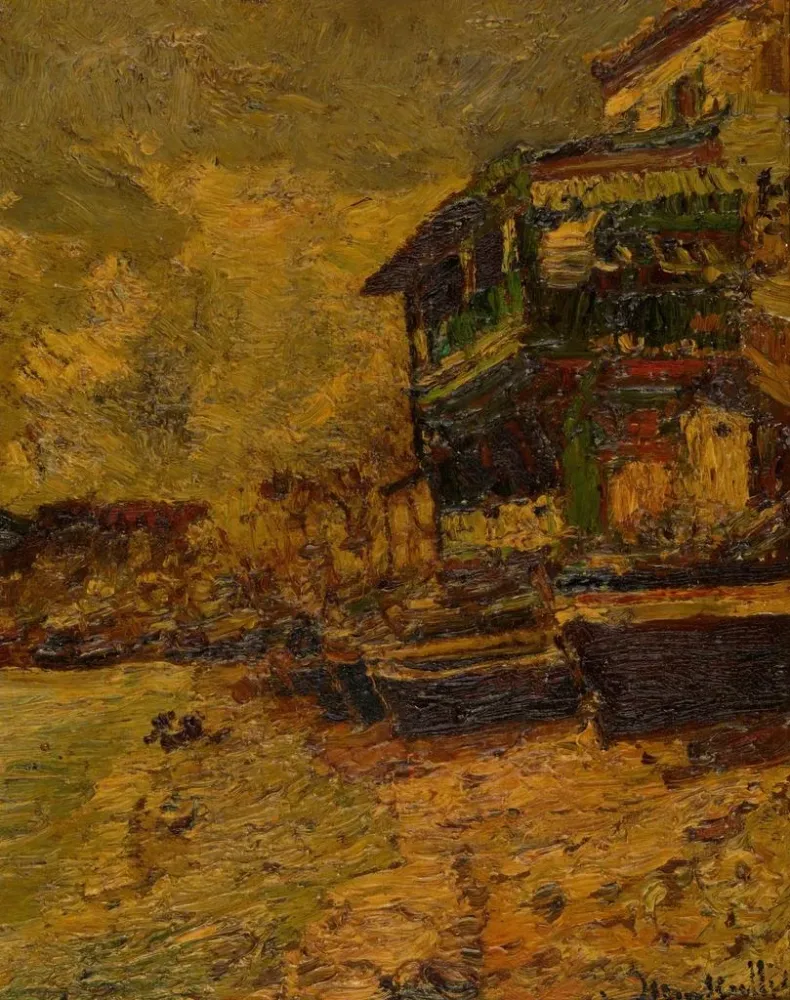 Gemälde Restaurant Bernard Estaque - Adolphe Monticelli
