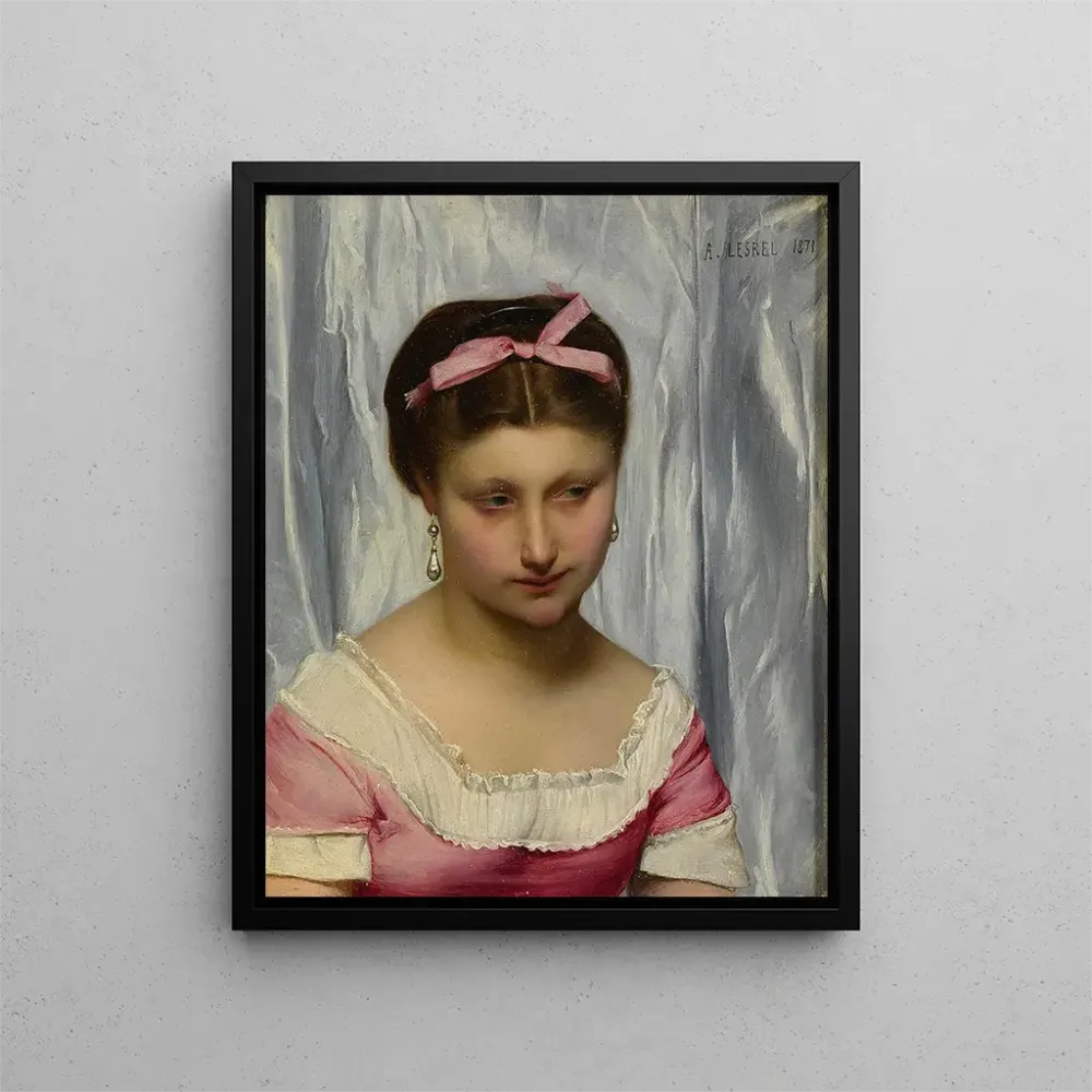 Gemälde Le ruban rose - Adolphe Alexandre Lesrel | Kunstdruck