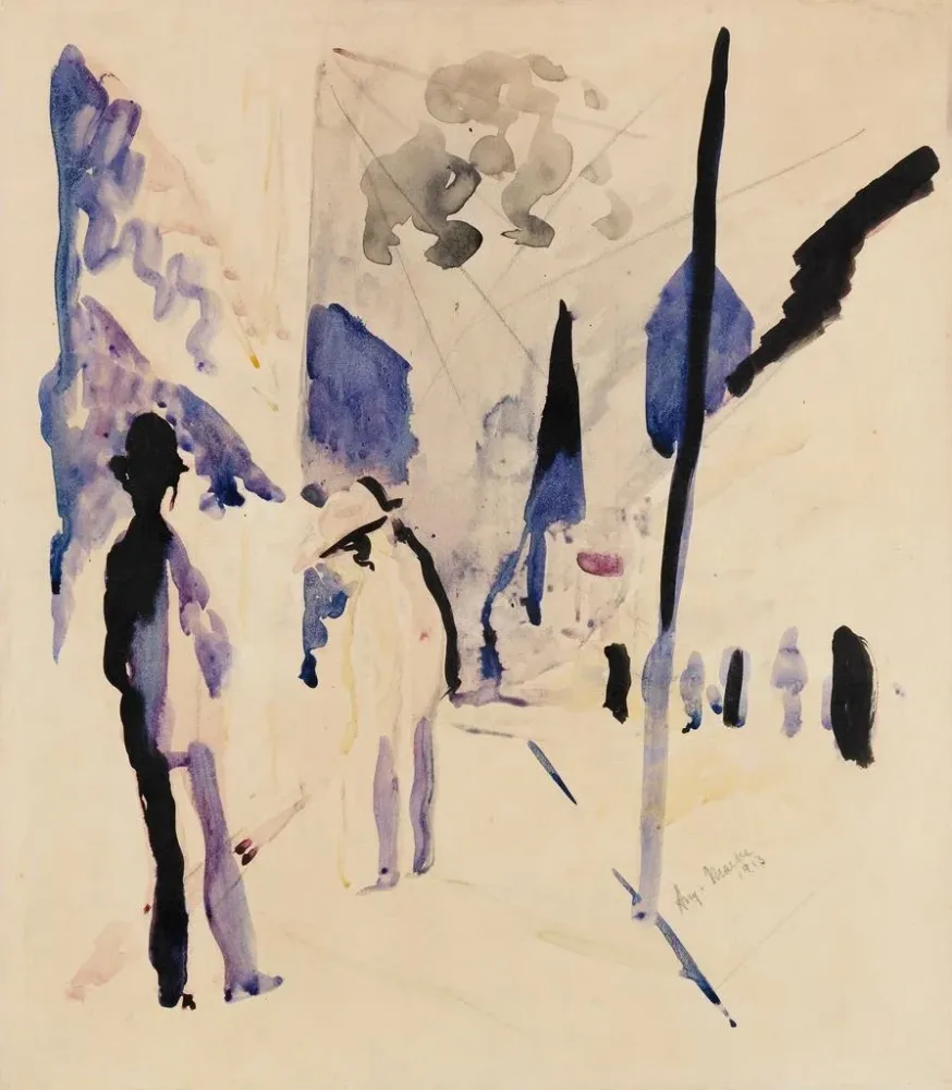 Gemälde Rue am Abend - August Macke | Kunstdruck