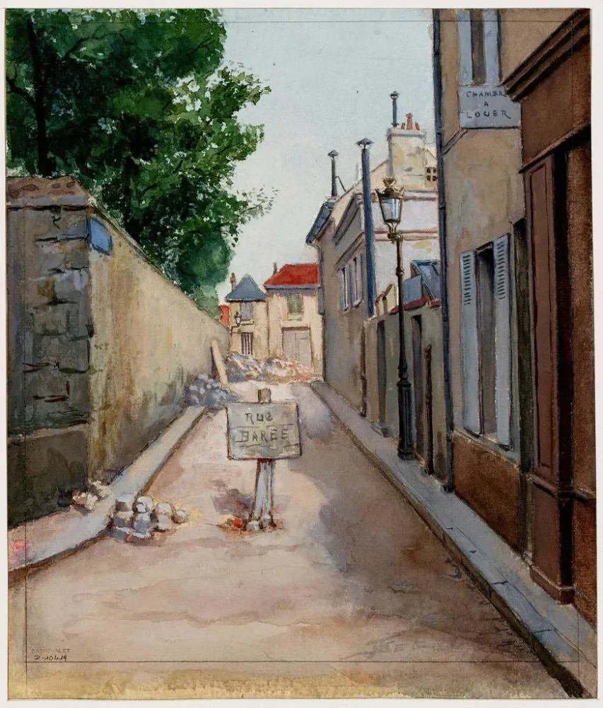 Gemälde Rue Olivier de Serres aufgenommen von der Rue Marmontel, Vaugirard, 2. Abschnitt - F. Sguin | Kunstdruck