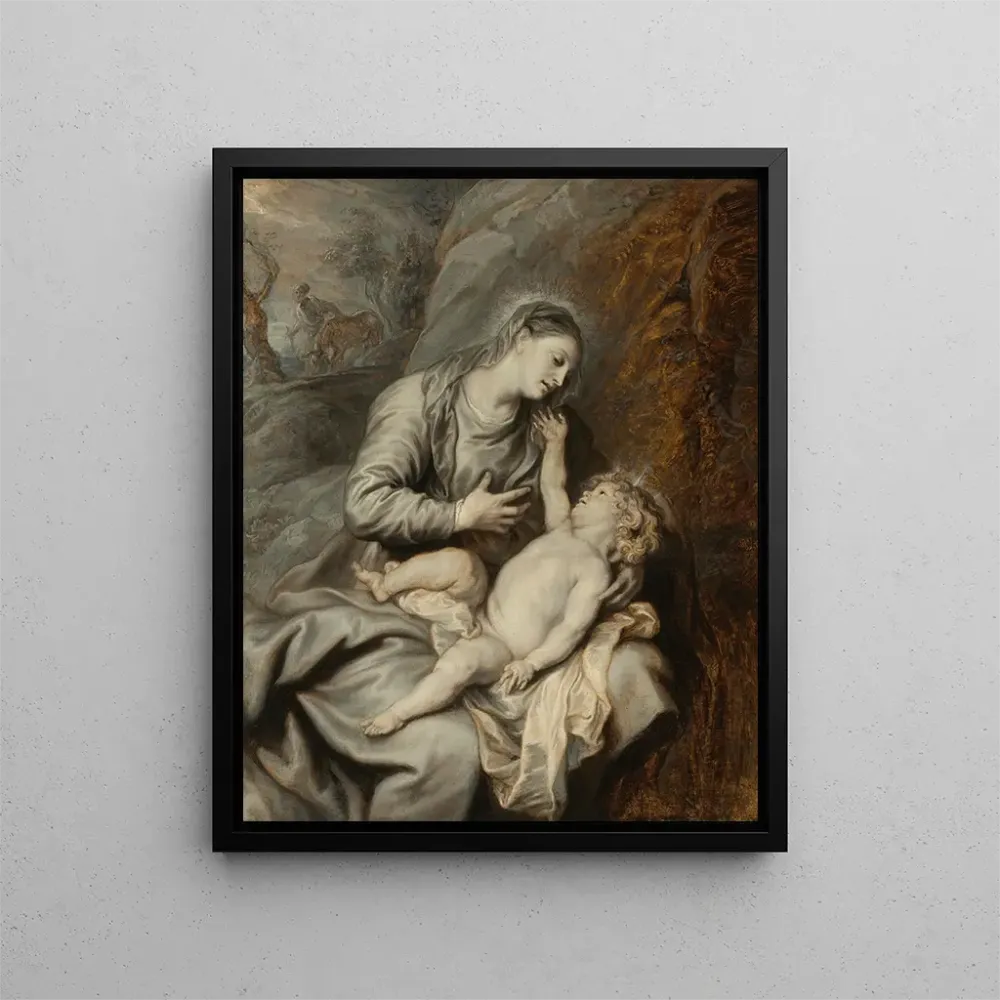 Gemälde Ruhe während der Flucht nach Ägypten - Antoine van Dyck | Kunstdruck