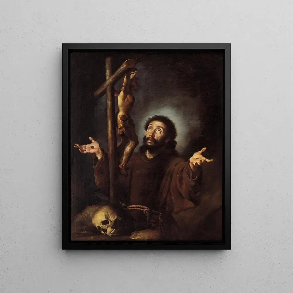 Gemälde Saint François d'Assise adorant le Crucifix - Bernardo Strozzi | Kunstdruck