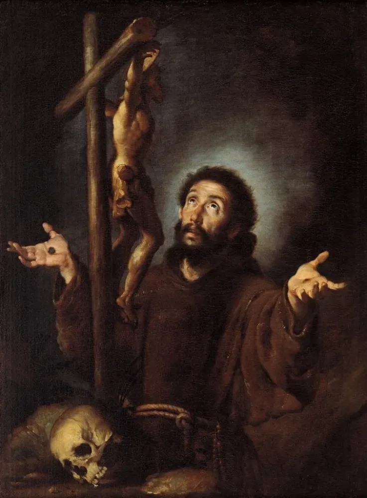 Gemälde Saint François d'Assise adorant le Crucifix - Bernardo Strozzi | Kunstdruck