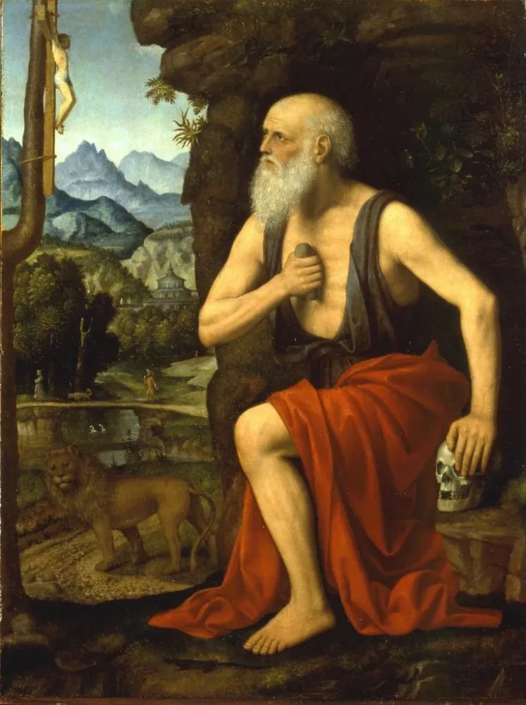 Gemälde Saint Jérôme en pénitence - Bernardino Luini | Kunstdruck
