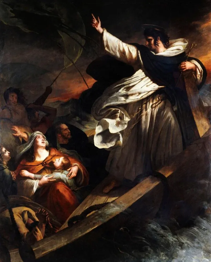 Gemälde Saint Thomas d'Aquin predigt das Vertrauen Gott während des Sturms - Ary Scheffer | Kunstdruck