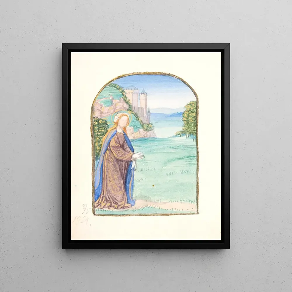 Gemälde Sainte Frau einer Landschaft mit einer Burg im Hintergrund - Agnes Slott-Møller | Kunstdruck
