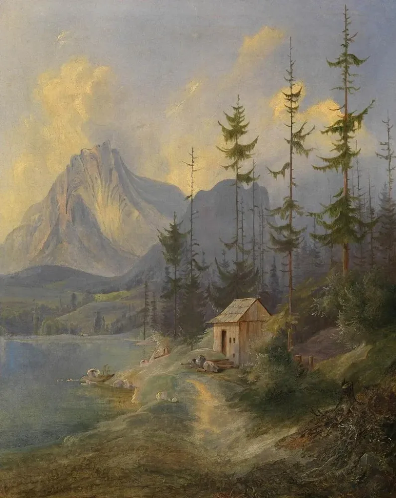 Gemälde Le Sarstein près d'Alt-Aussee - Adalbert Stifter