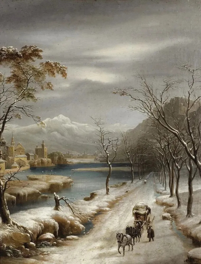 Gemälde Schneefälle im Wallis - Annibale Angelini | Kunstdruck