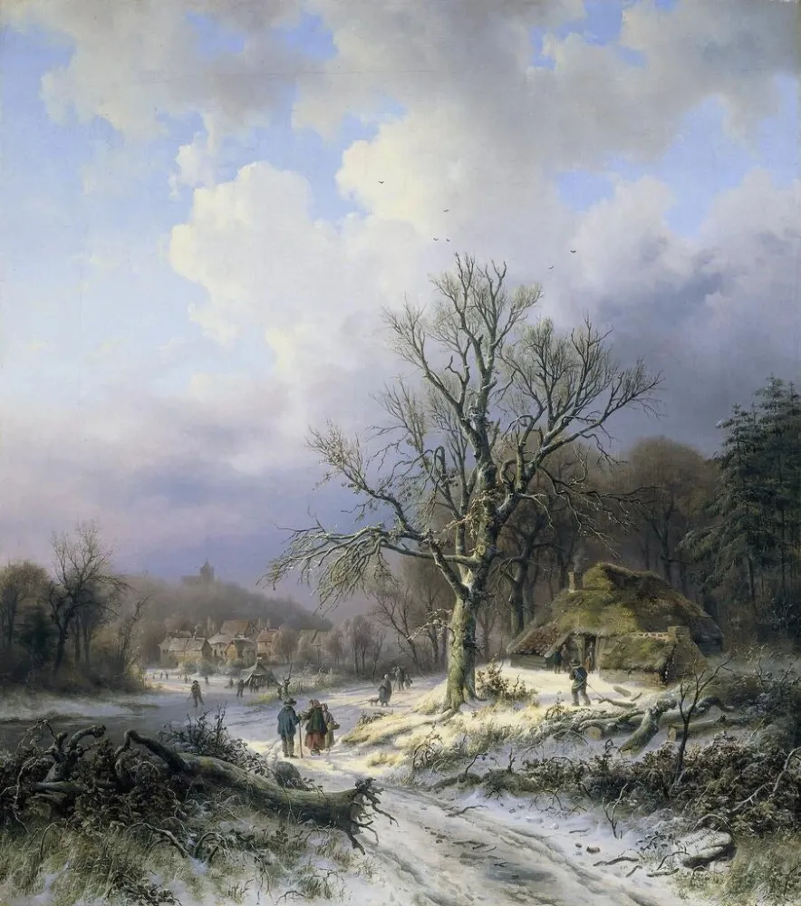 Gemälde Schneelandschaft - Alexander Joseph Daiwaille | Kunstdruck