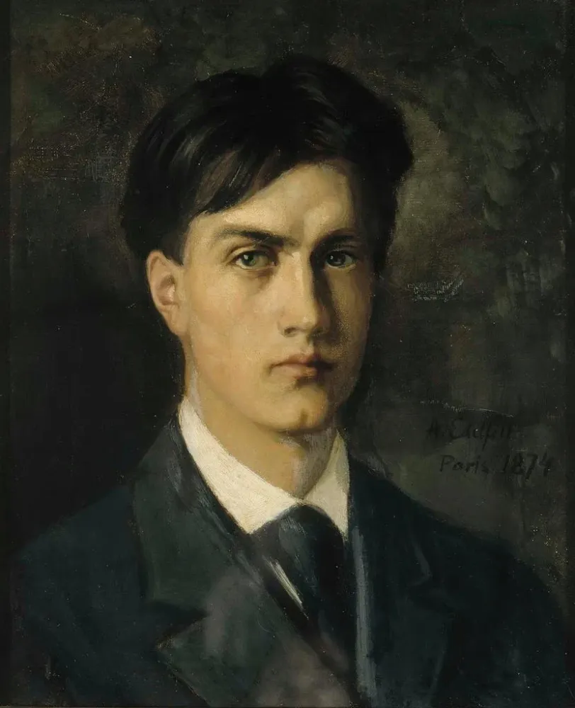 Gemälde Selbstporträt - Albert Edelfelt | Kunstdruck