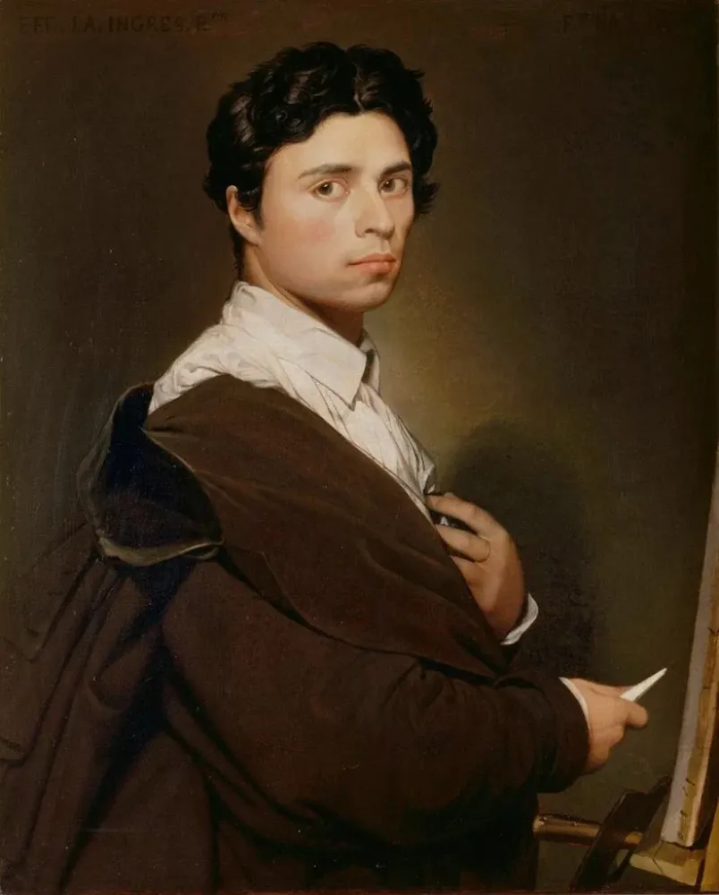 Gemälde Selbstporträt im Alter von vierundzwanzig Jahren - Jean - Auguste - Dominique Ingres | Kunstdruck
