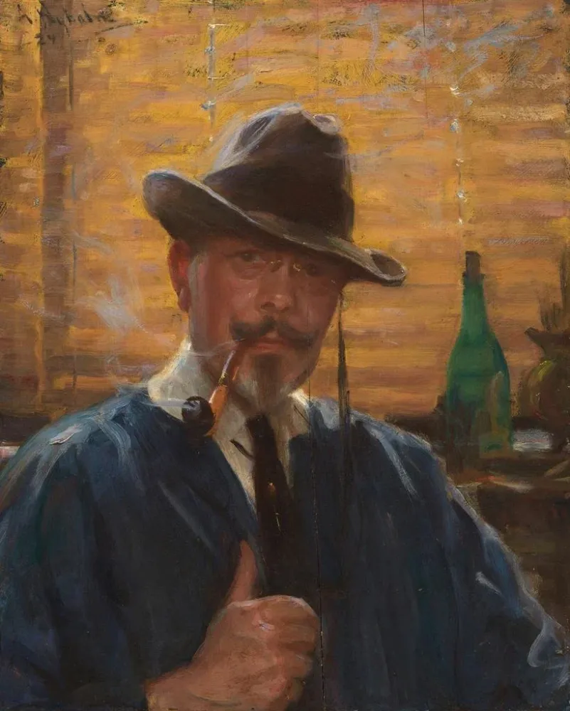Gemälde Selbstporträt - Arvid Frederick Nyholm | Kunstdruck