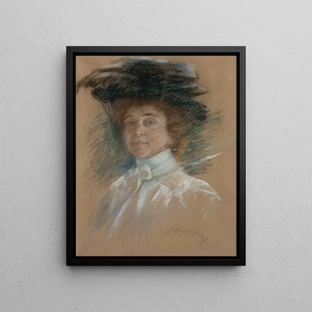 Gemälde Selbstporträt mit Hut und Schleier - Alice Pike Barney | Kunstdruck