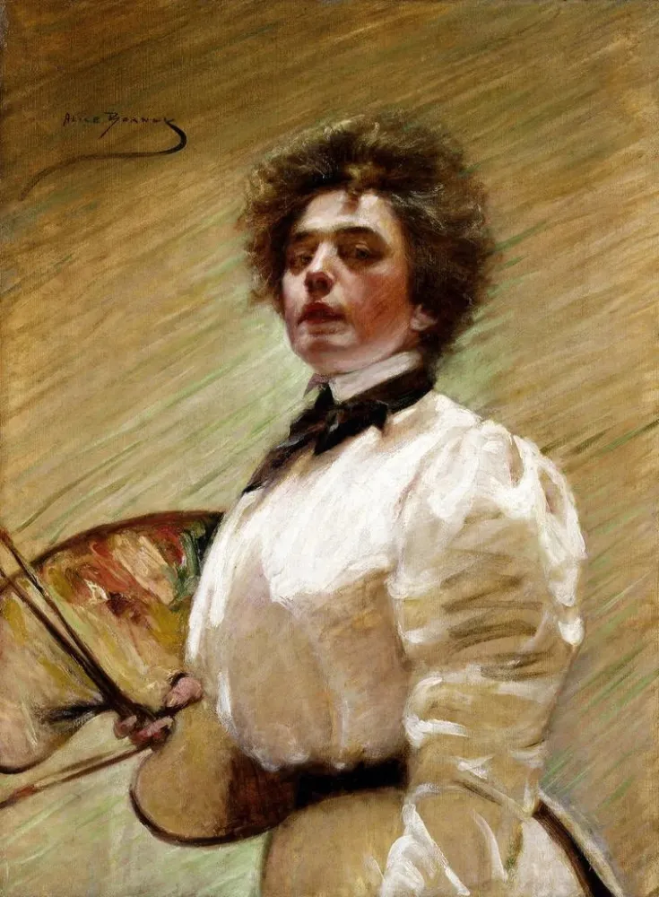 Gemälde Selbstporträt mit Palette - Alice Pike Barney | Kunstdruck