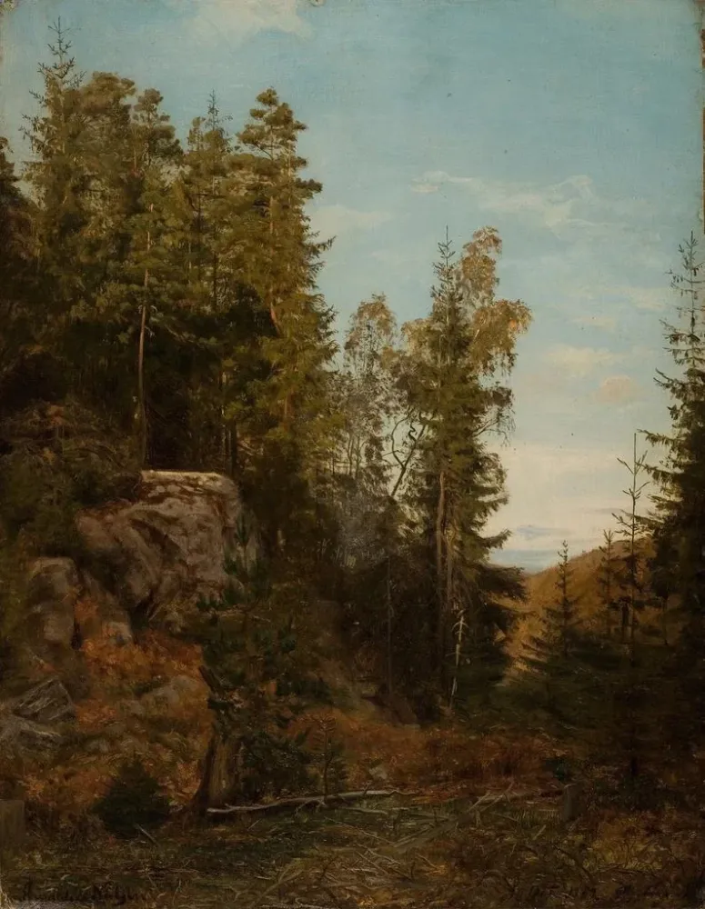 Gemälde Service forestier Bjelland Mandal - Amaldus Nielsen